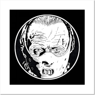 HANNIBAL LECTER - Silence of the Lambs (Circle Black and White) Posters and Art